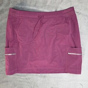 Tangerine Womens Burgundy Active Cargo Skort XXL Zip Pockets